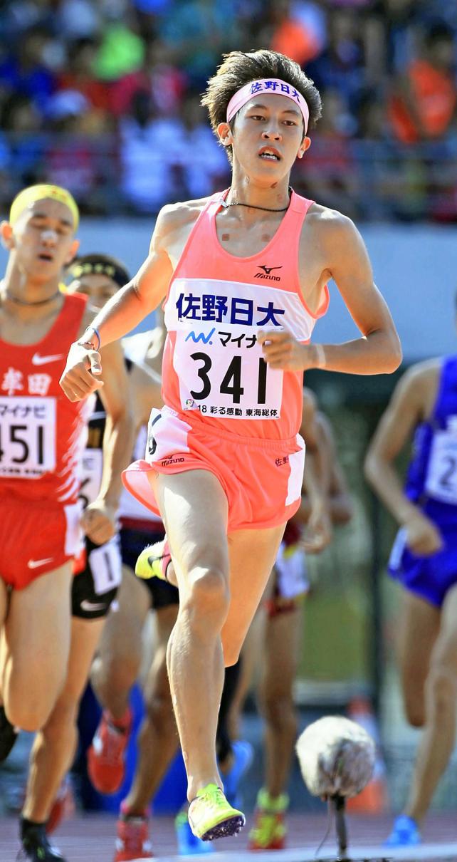 陸上男子１５００メートルで２位になった佐野日大の樋口翔太　©読売新聞社