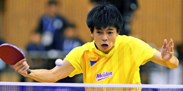 卓球男子シングルスで準優勝した愛工大名電の田中佑汰 ©読売新聞社