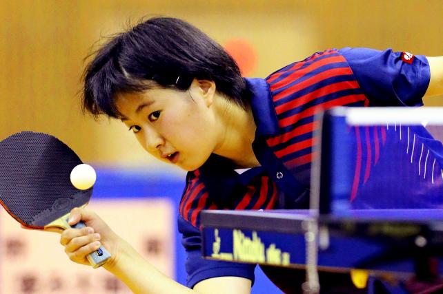 卓球女子シングルスで3位になった遊学館の相馬夢乃 ©読売新聞社