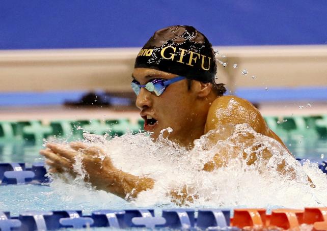 競泳男子200メートル個人メドレーで6位入賞した岐阜聖徳学園の山本海叶 ©読売新聞社