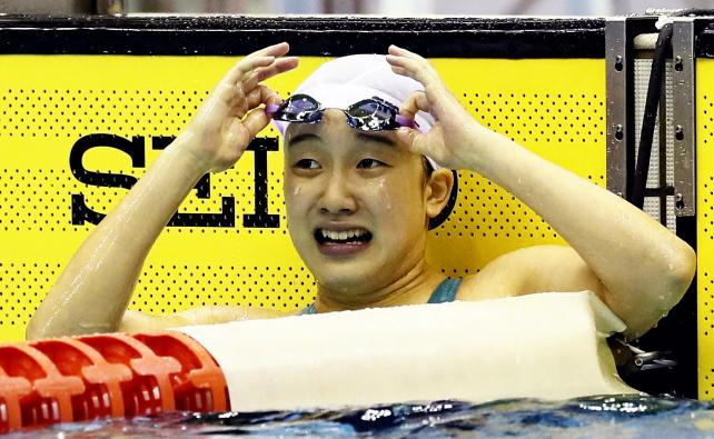競泳女子200メートル自由形で優勝した豊川の今井美祈 ©読売新聞社