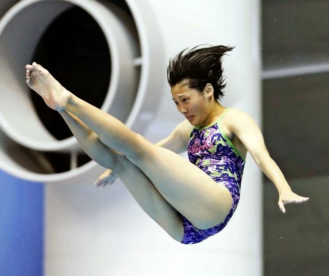 女子板飛び込みで6位入賞した愛工大名電の若林佑希子 ©読売新聞社