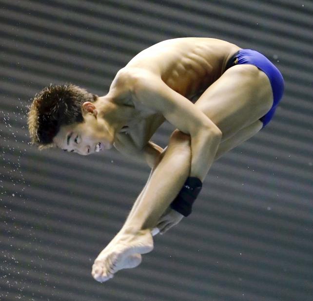 男子高飛び込みで8位入賞した別府翔青の山本馨 ©読売新聞社