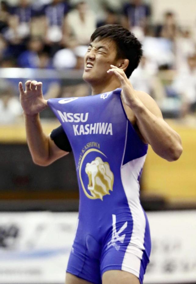 男子92キロ級で優勝した日体大柏のブフチュルーン選手
