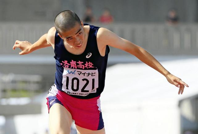 男子400メートルで優勝した洛南の木下祐一選手