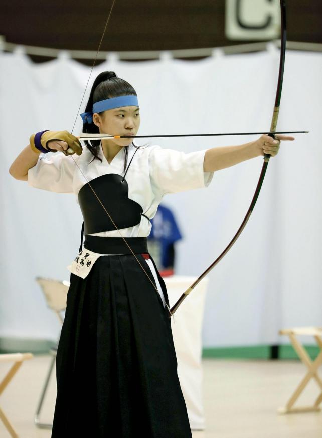 弓道女子個人で３位になった祐誠の大石選手