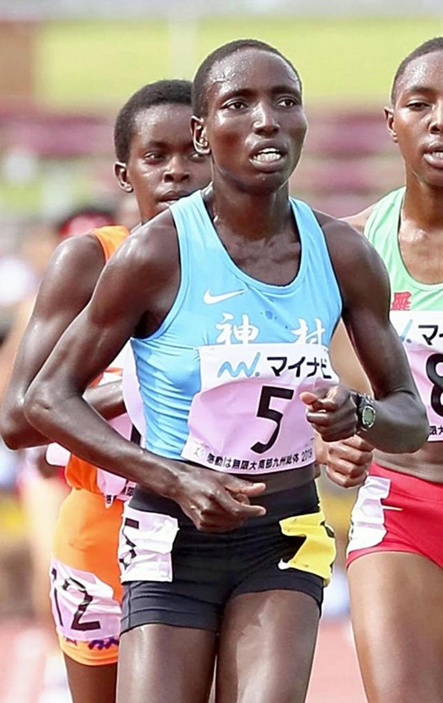 女子3000メートルで準優勝した神村学園のバイレ・シンシア選手