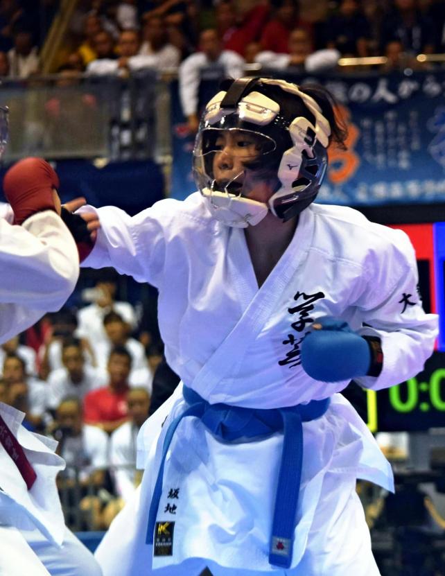 空手女子個人組手で優勝した坂地選手