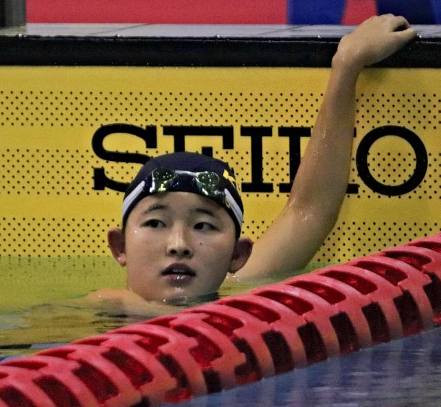 競泳女子400メートル自由形で準優勝に輝いた春日部共栄の武田選手