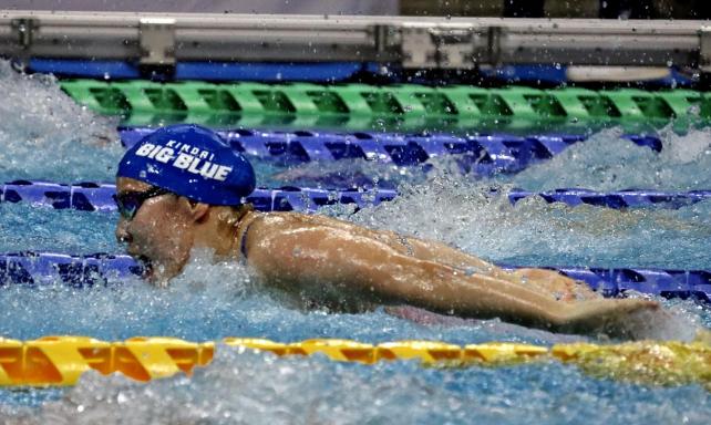 女子100メートルバタフライで3位に入った近大付の林選手