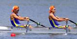ボート男子ダブルスカルで3位になった今治西の選手たち ©読売新聞社