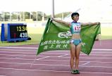 陸上女子100メートル障害決勝で高校新記録で優勝した市船橋の小林歩未 ©読売新聞社
