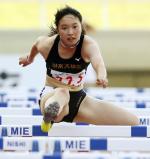 陸上女子１００メートル障害で２位になった中京大中京の安達楓恋　©読売新聞社