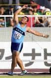 陸上男子ハンマー投げで優勝した弘前実の種市裕紀 ©読売新聞社