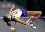 陸上女子走り高跳びで優勝した浜松西の大滝佐和 ©読売新聞社