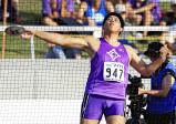 陸上男子円盤投げで優勝した市岐阜商の山下航生 ©読売新聞社
