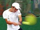 テニス男子団体決勝に出場した早稲田実の丹下将太 ©読売新聞社