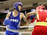 ボクシングバンタム級で優勝した伊勢崎工の吉田黎斗 ©読売新聞社