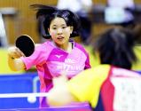 卓球女子シングルスで優勝した愛知みずほ大瑞穂の野村萌 ©読売新聞社