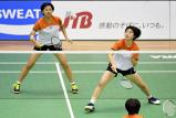 バドミントン女子ダブルスで準優勝した埼玉栄の大沢佳歩(右)と鈴木陽向 ©読売新聞社