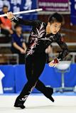 新体操男子個人、スティックで華麗な演技を見せる尼崎西の岩渕緒久斗 ©読売新聞社