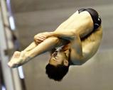 男子飛び板飛び込みで準優勝した小松市立の中秀太郎 ©読売新聞社