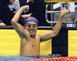 競泳男子100メートル自由形で優勝した湘南工大付の須田悠介 ©読売新聞社