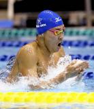 競泳男子400メートル個人メドレーで準優勝した近大付の井狩裕貴 ©読売新聞社
