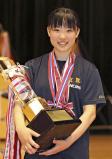 女子サーブルで優勝した玄界の高橋千里香選手