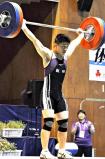 67キロ級スナッチを制し、昨年の62キロ級との連覇を果たした飯田の山下立真選手