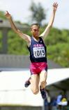 男子走り幅跳び 高校記録を更新し優勝した洛南の藤原孝輝選手