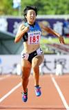 女子100メートルで3位になった柴田の三浦選手