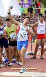 男子砲丸投げで2位になった姫路商の石原選手