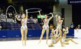 新体操女子団体 息の合った華麗な演技を見せる優勝した常葉の選手たち