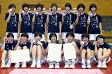 ハンドボール女子で準優勝した白梅学園の選手たち