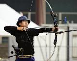 アーチェリー男子個人で準優勝した豊岡の駒形選手