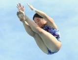 女子高飛び込みで3位に入った四ツ葉学園中教校の熊木蘭選手