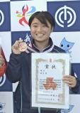 ３位に入り笑顔の熊木蘭選手