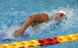 競泳女子100メートル自由形で優勝した日大藤沢の大内紗雪選手