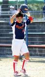 ソフトボール女子で初戦敗退した福岡大若葉の主将・吉田選手（２９日午後、福井県敦賀市で）＝高木文一撮影