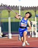 陸上女子やり投げで６位に入った敦賀・前川愛里選手（31日）=杉本昌大撮影