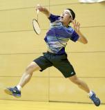 バドミントン男子シングルス１回戦で勝利した西武台千葉・中田大地選手
