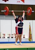 重量挙げ女子７６キロ超級で６位入賞した竹内悠姫選手