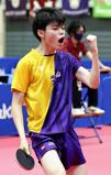  卓球男子シングルスで優勝した愛工大名電・谷垣佑真