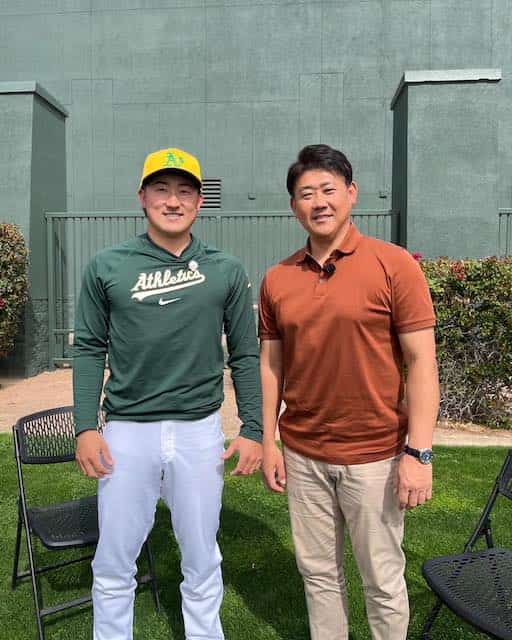 もう一人のShohei❗️❓松坂大輔がアスレチックスのキャンプに参加中の日本人選手に取材🎥
