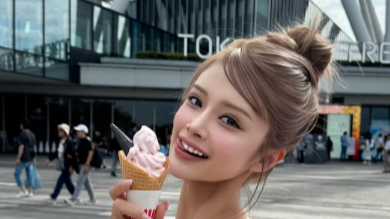 「裸眼でも可愛すぎる…！」かとみか、スカイツリー前の自撮りショットに絶賛の嵐