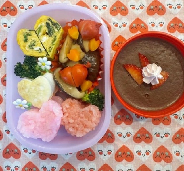 柳原可奈子が娘にかわいいバレンタイン弁当を作る！