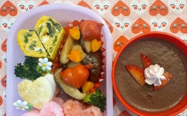 柳原可奈子が娘にかわいいバレンタイン弁当を作る！