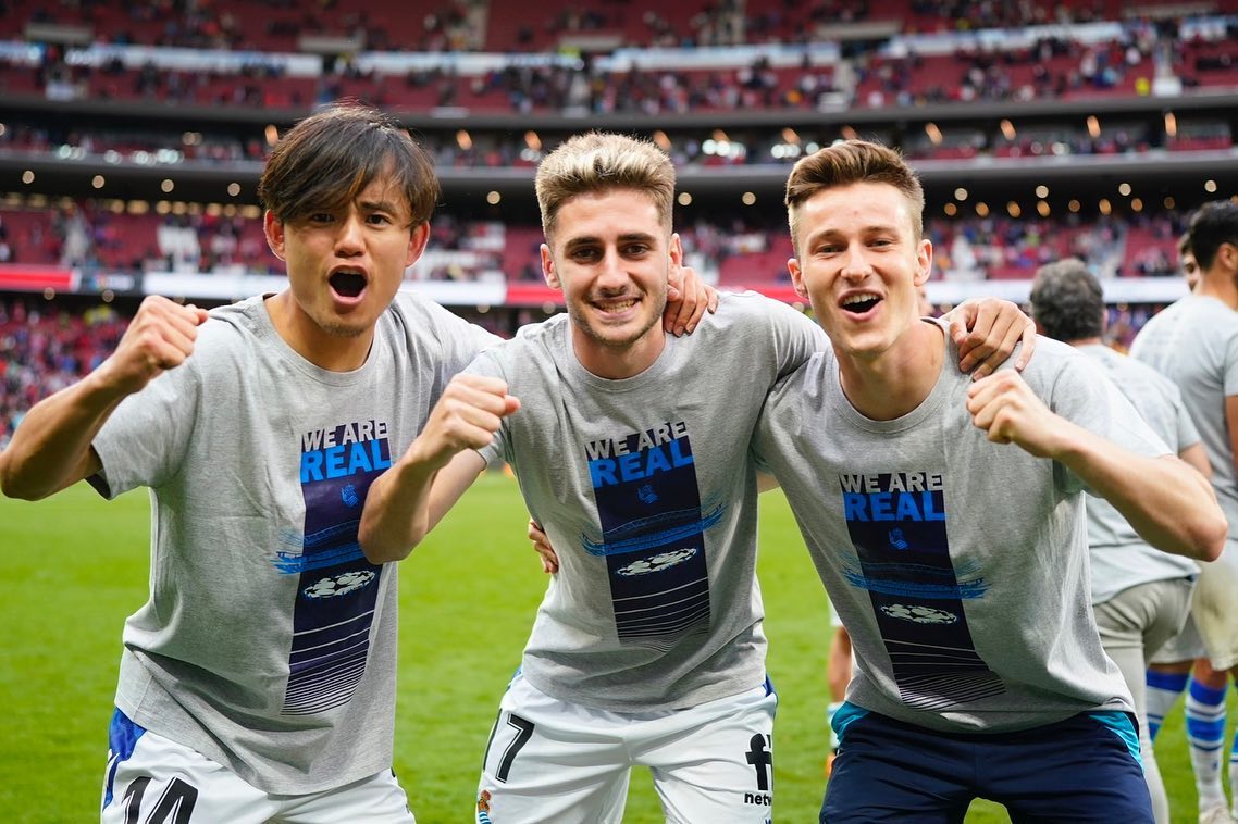 ⚽️久保建英、来季初CLへ🔥チームメイトと喜び爆発❗️❗️