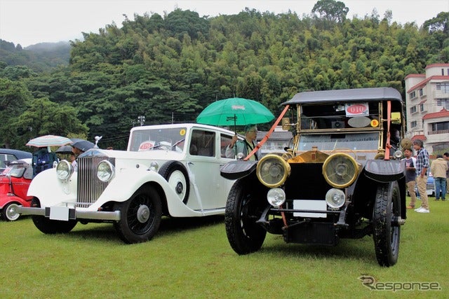 ロールスロイス 20-25ランド―レット(左)、シルバーゴースト《撮影 内田俊一》
